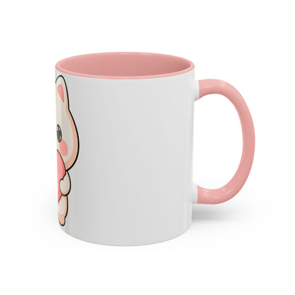 Kawaii Cat Heart Accent Coffee Mug for Sweet Morning Sips