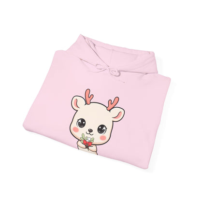 Kawaii Reindeer Hoodie, Cute Christmas Sweatshirt
