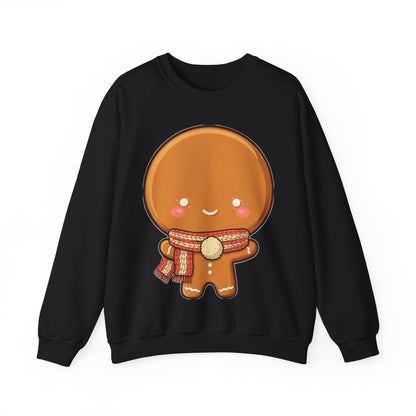 Gingerbread Man Sweatshirt, Cute Kawaii Christmas Crewneck