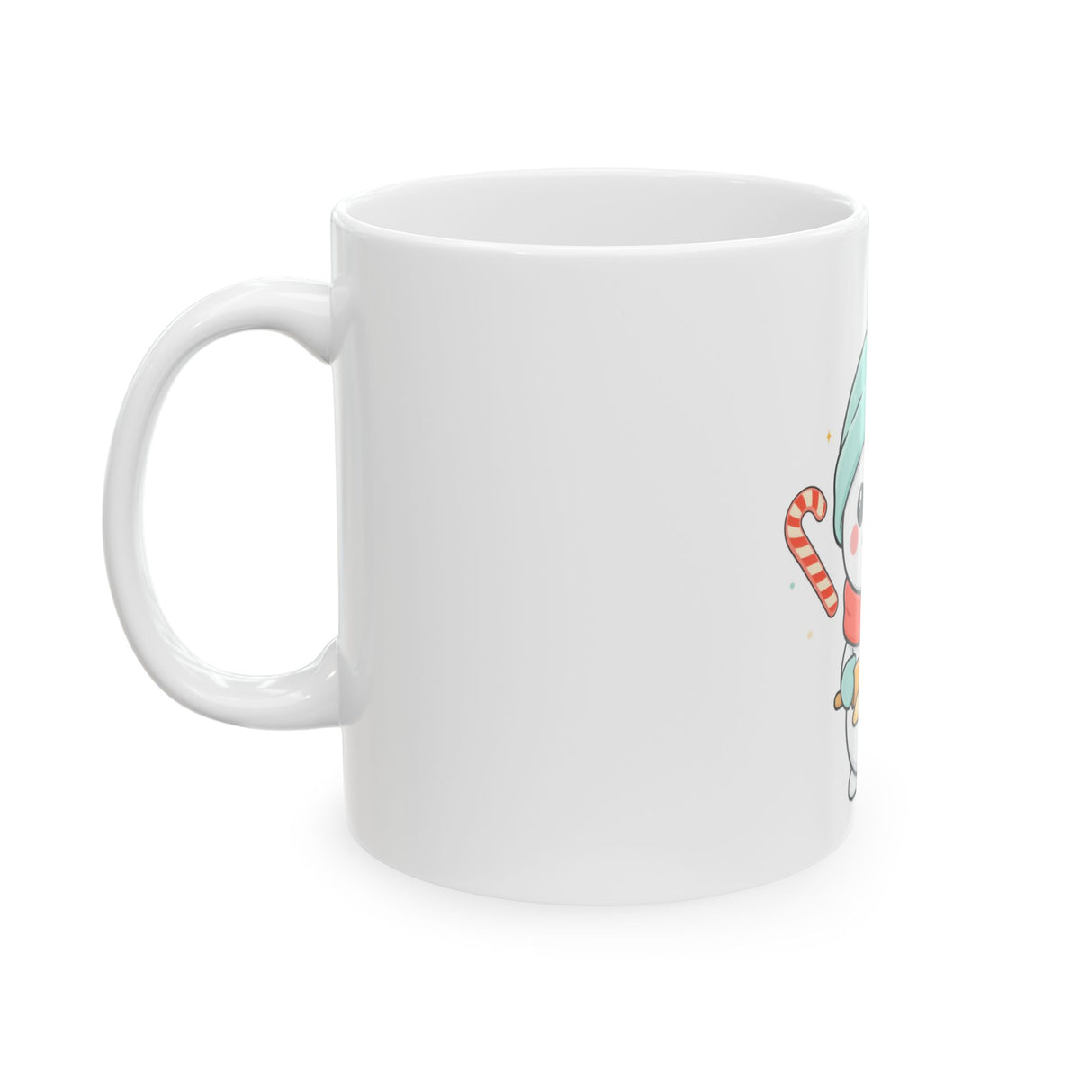 Christmas Snowman Baking Mug, Cute Holiday Ceramic Cup