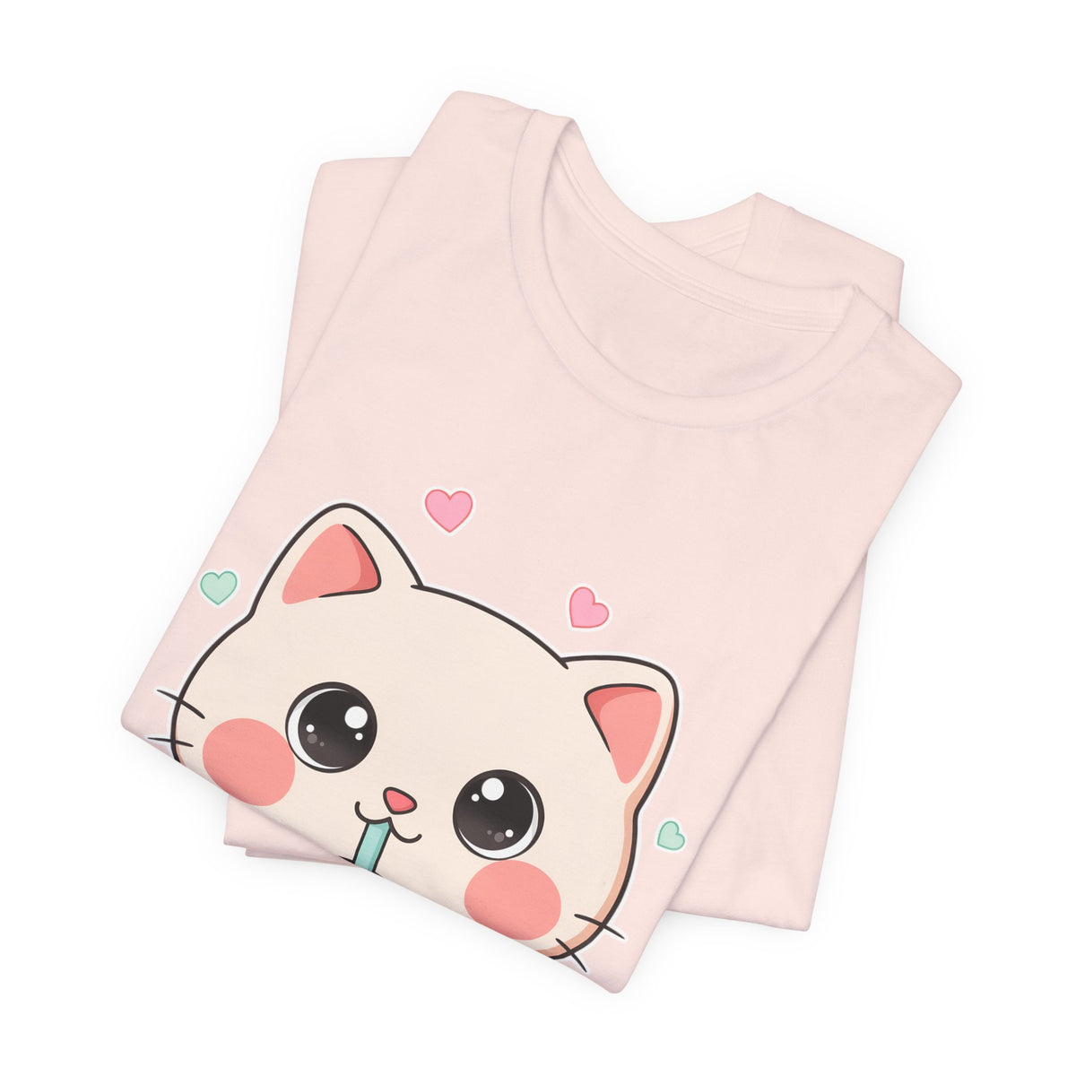 Kawaii Bubble Tea Cat T-Shirt for Cat and Boba Lovers
