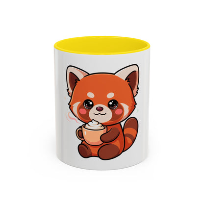 Red Panda Coffee Mug, Cute Latte Lover Accent Mug