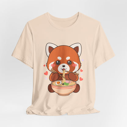 Kawaii Red Panda Ramen T-Shirt for Cozy Foodie Style