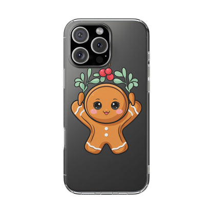 Kawaii Gingerbread Phone Case with Mistletoe Cheer