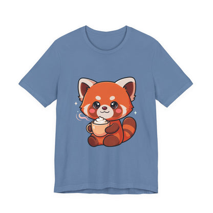Kawaii Red Panda Coffee Tee for Cute Animal Lovers