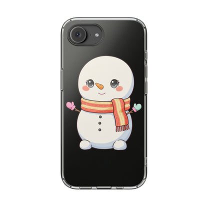 Kawaii Snowman Phone Case – Cute Christmas Clear Case