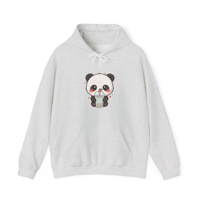 Bubble Tea Panda Hoodie, Kawaii Chibi Boba Sweatshirt