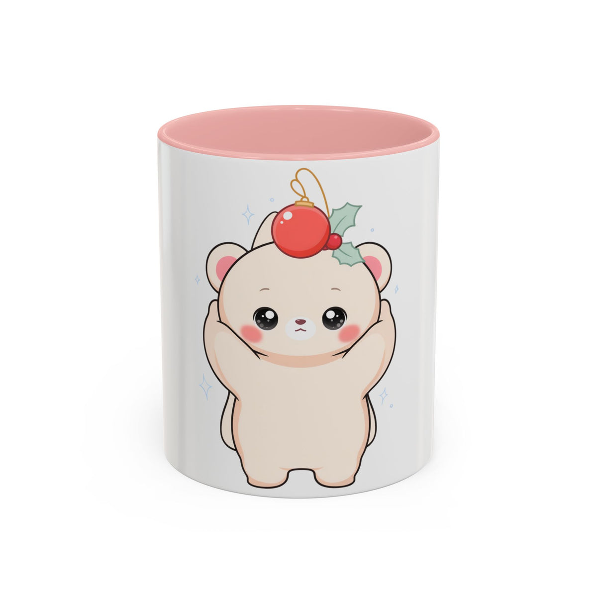 Christmas Polar Bear Mug, Cute Holiday Accent Coffee Mug