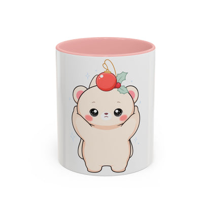 Christmas Polar Bear Mug, Cute Holiday Accent Coffee Mug