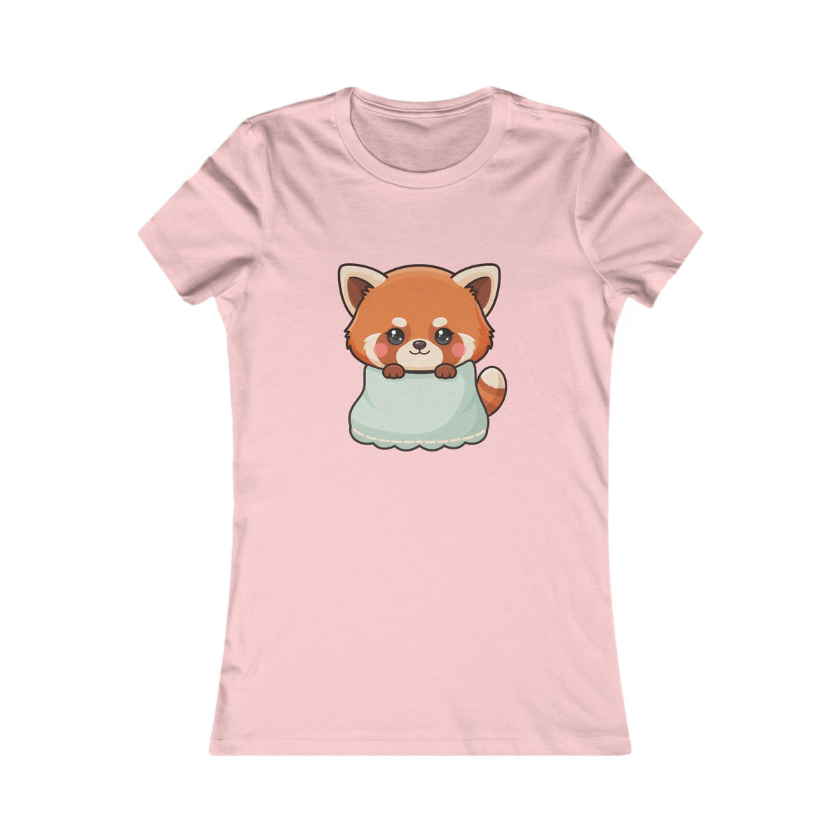 Kawaii Red Panda Women's Tee, Cozy Blanket Animal Shirt
