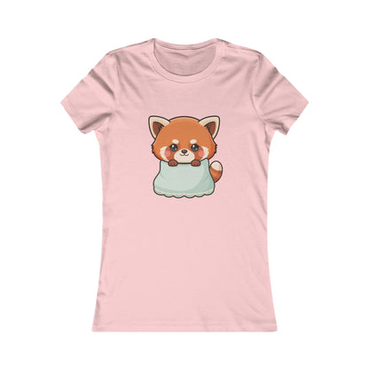 Kawaii Red Panda Women's Tee, Cozy Blanket Animal Shirt