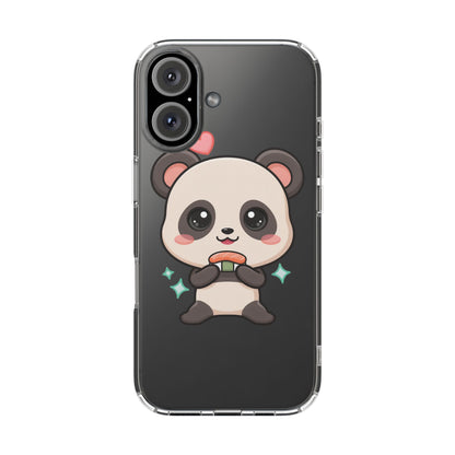 Kawaii Panda Sushi Phone Case, Clear Impact-Resistant Case