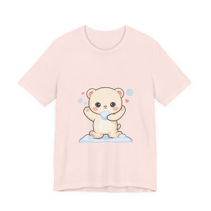 Kawaii Polar Bear Tee, Cute Snow Day Unisex Shirt