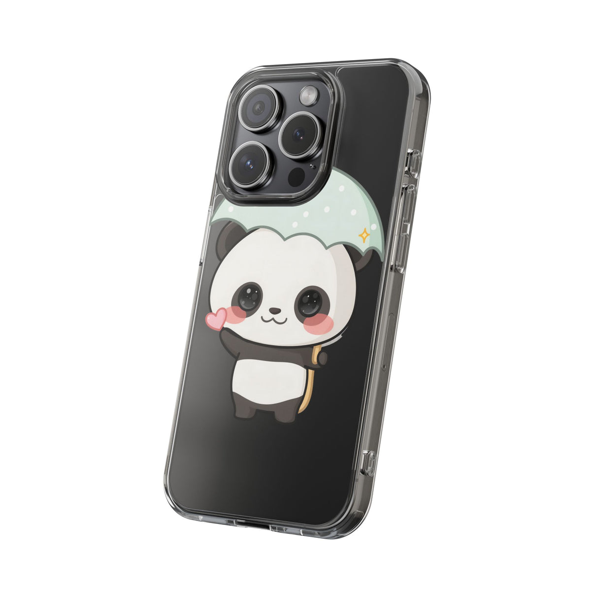 Kawaii Panda Clear Impact-Resistant Phone Case