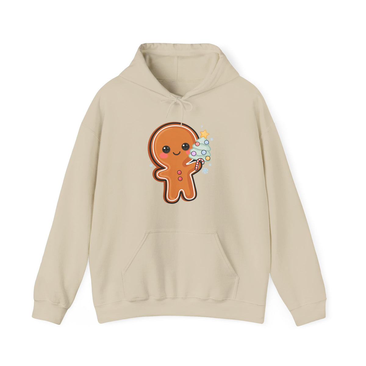 Gingerbread Christmas Hoodie, Kawaii Tree Decorating Sweatshirt