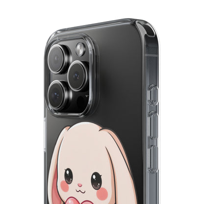 Kawaii Bunny Clear Phone Case with Heart