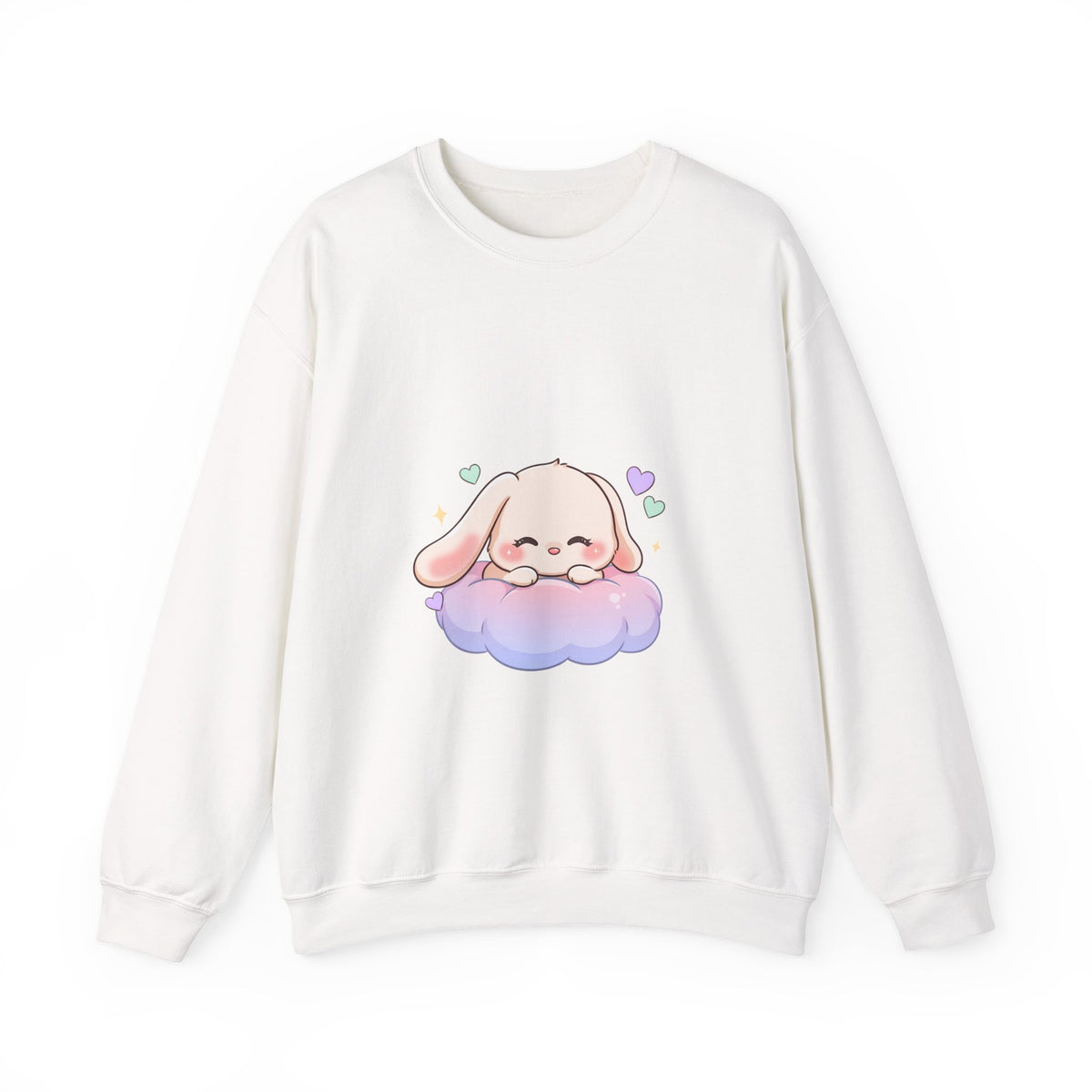 Kawaii Bunny Sweatshirt, Sleeping Cloud Chibi Crewneck