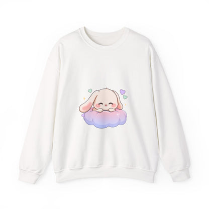 Kawaii Bunny Sweatshirt, Sleeping Cloud Chibi Crewneck