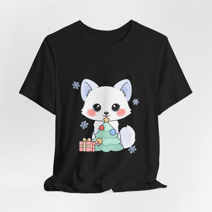 Kawaii Christmas Fox T-Shirt for Cozy Holiday Decorating