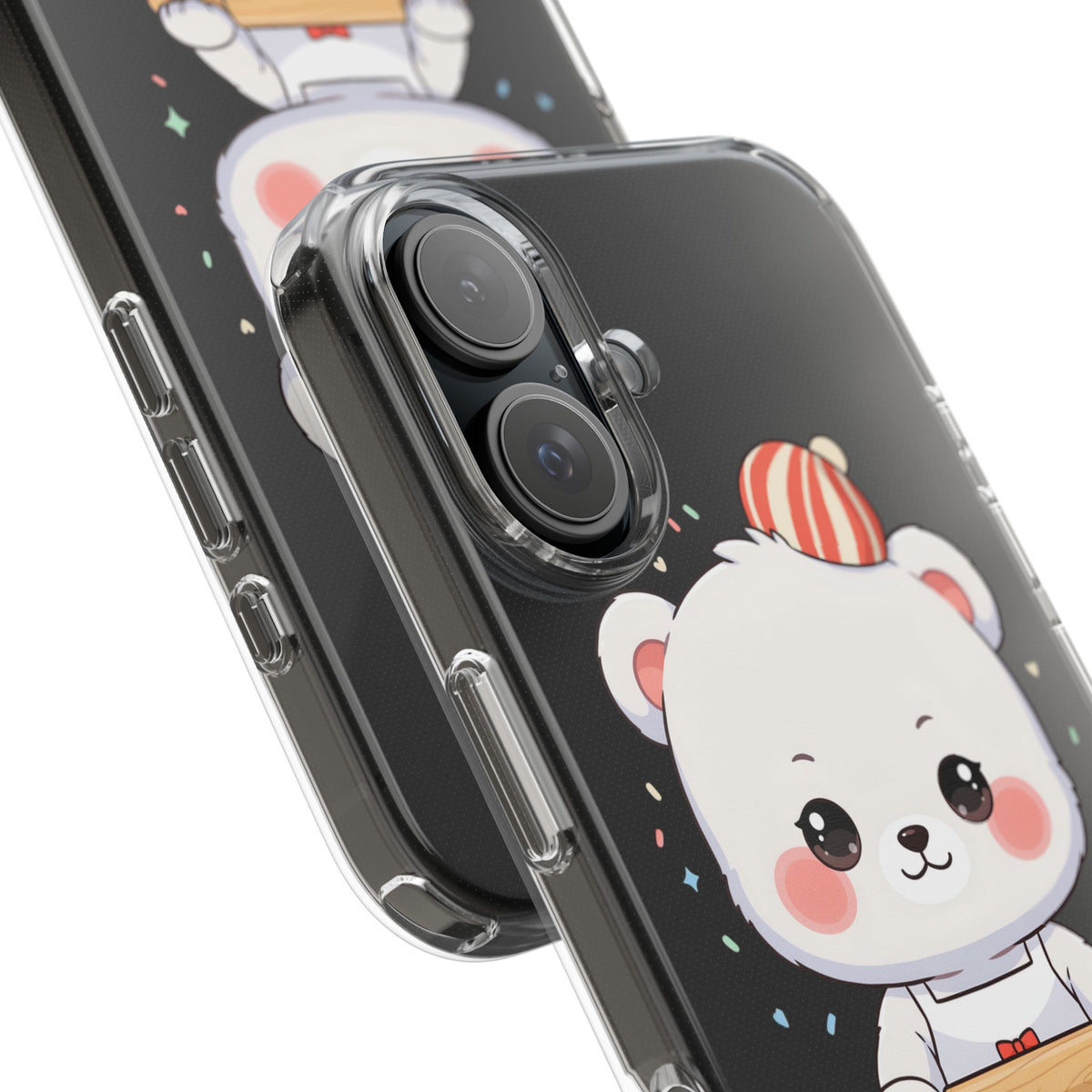 Christmas Bear Cookie Baking Clear Phone Case