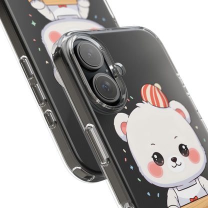 Christmas Bear Cookie Baking Clear Phone Case