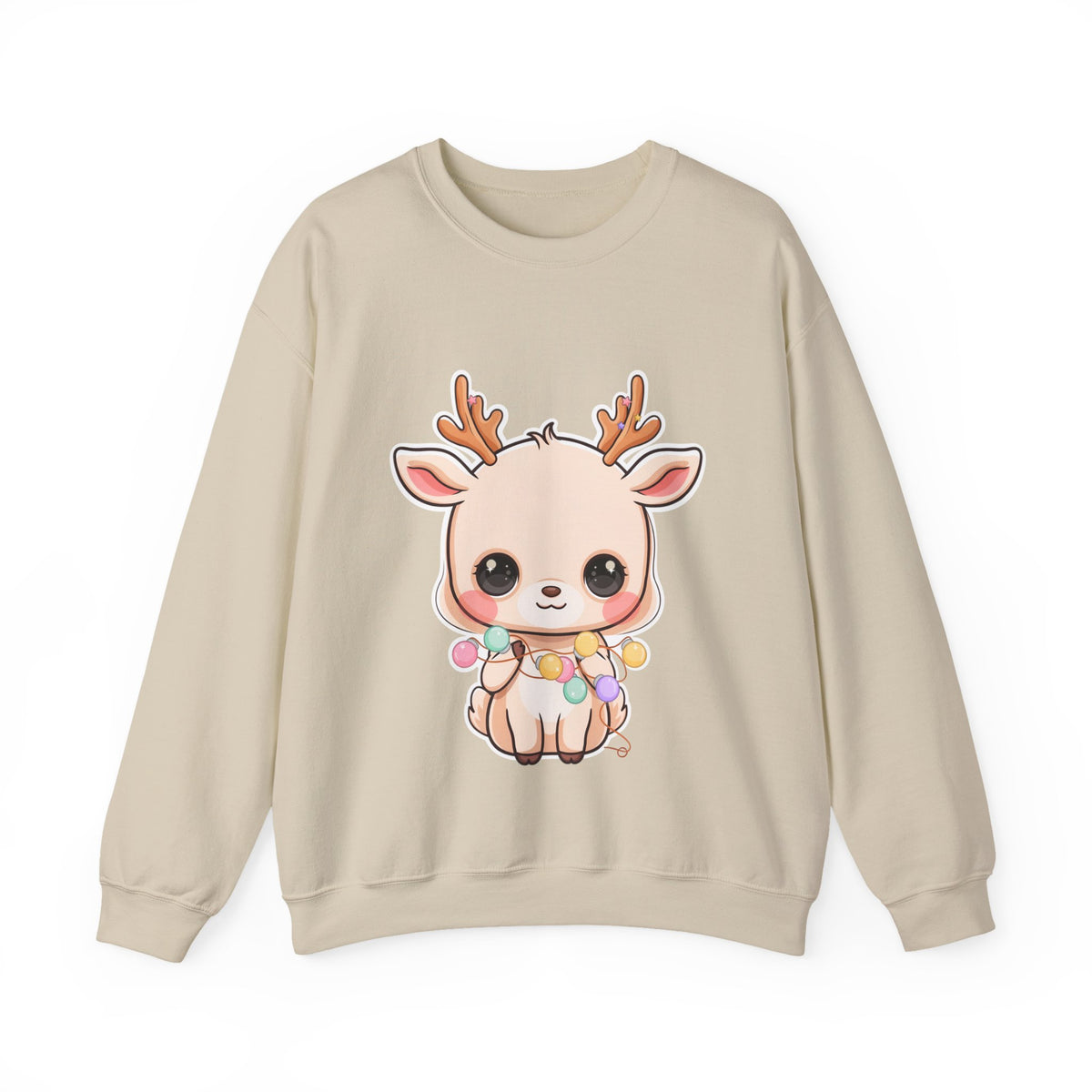 Kawaii Reindeer Christmas Sweatshirt for Cozy Holiday Evenings