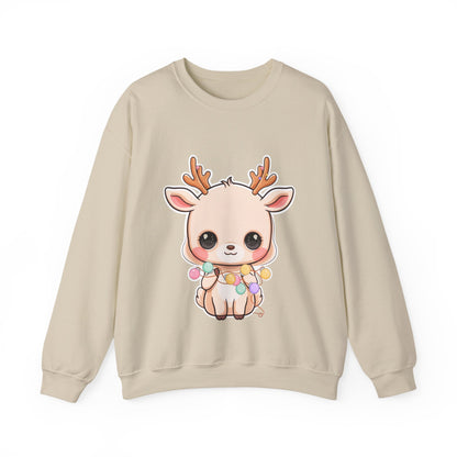 Kawaii Reindeer Christmas Sweatshirt for Cozy Holiday Evenings