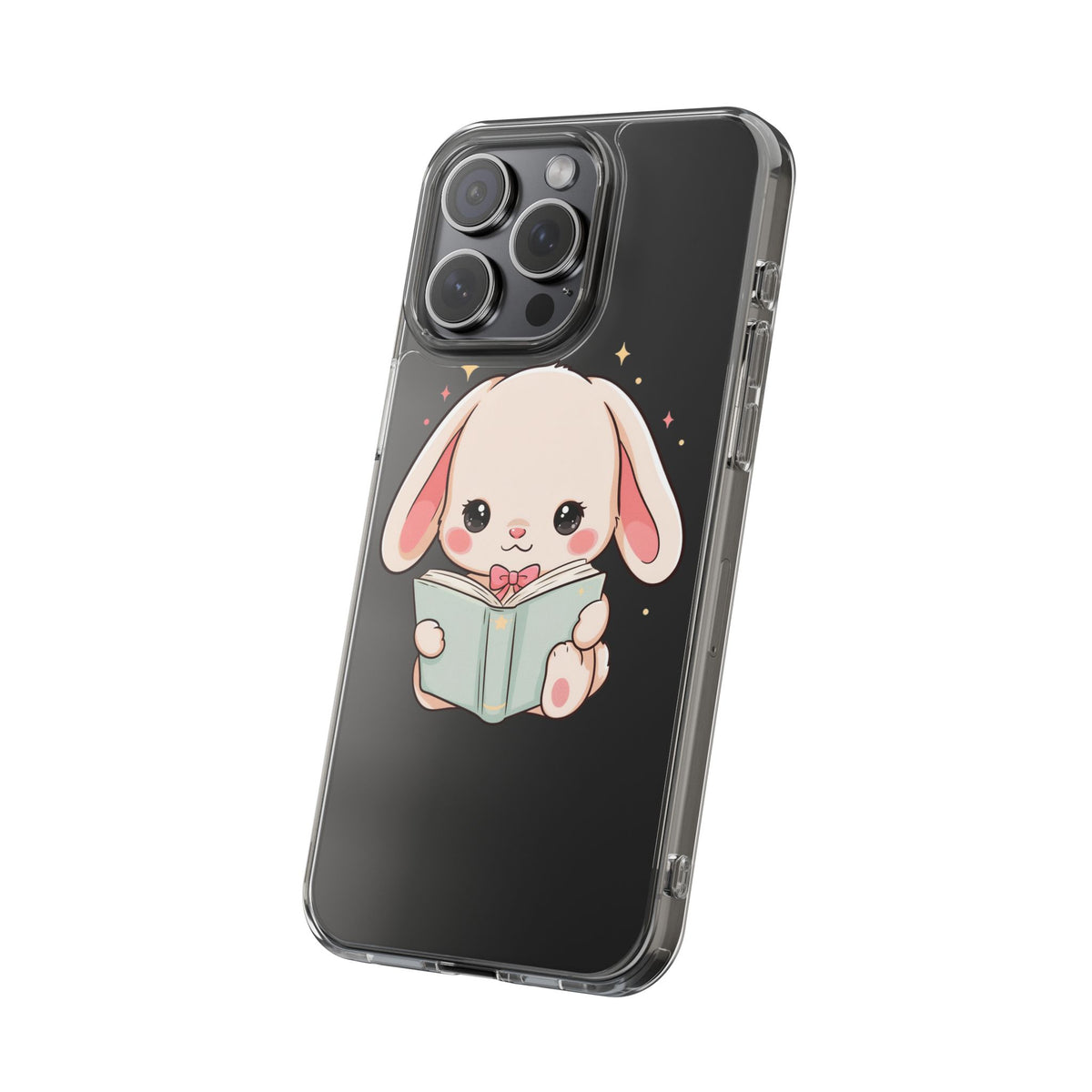 Kawaii Reading Bunny Clear Impact-Resistant Case
