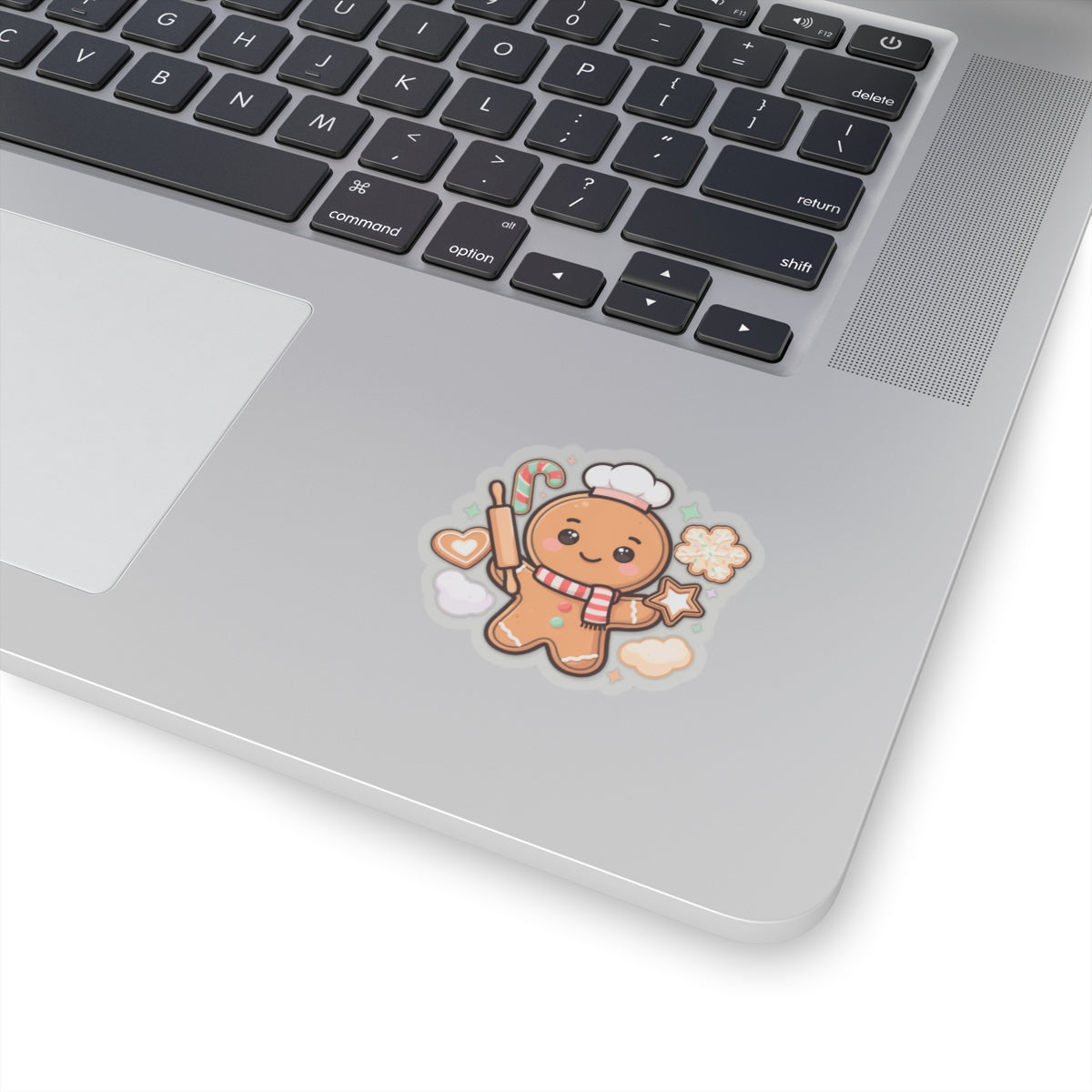 Kawaii Gingerbread Baker Christmas Kiss-Cut Sticker
