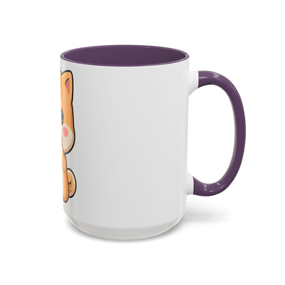 Shiba Inu Donut Mug, Kawaii Accent Coffee Mug