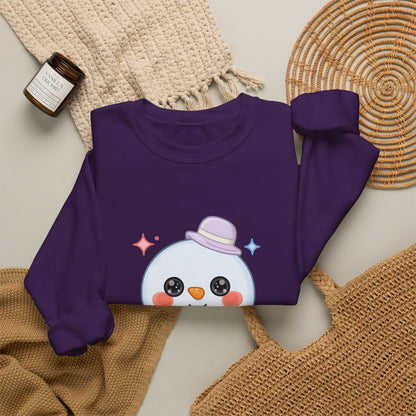 Kawaii Snowman Christmas Sweatshirt, Cute Holiday Gift