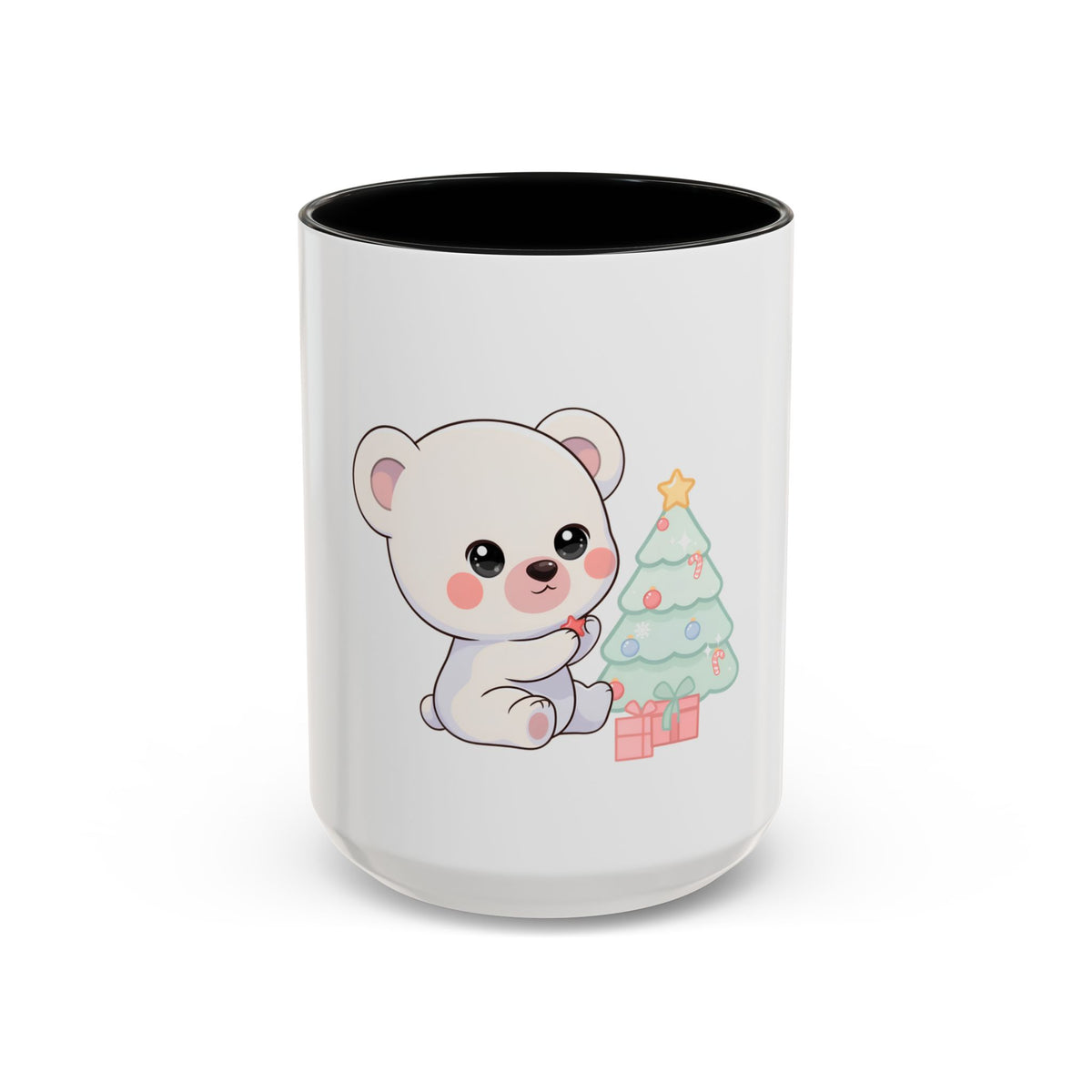 Kawaii Polar Bear Christmas Mug, 11 oz Accent Coffee Mug