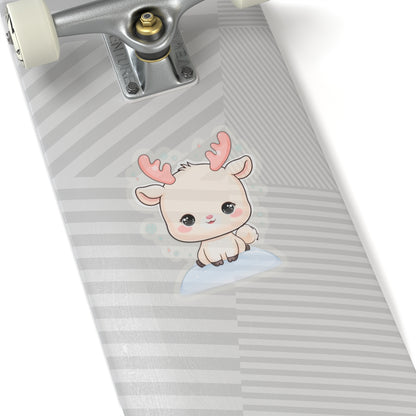 Kawaii Reindeer Sticker for a Cozy Winter Desk