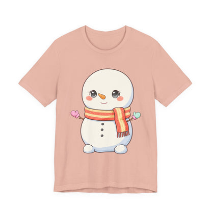 Kawaii Snowman Christmas T-Shirt for Cute Holiday Cheer