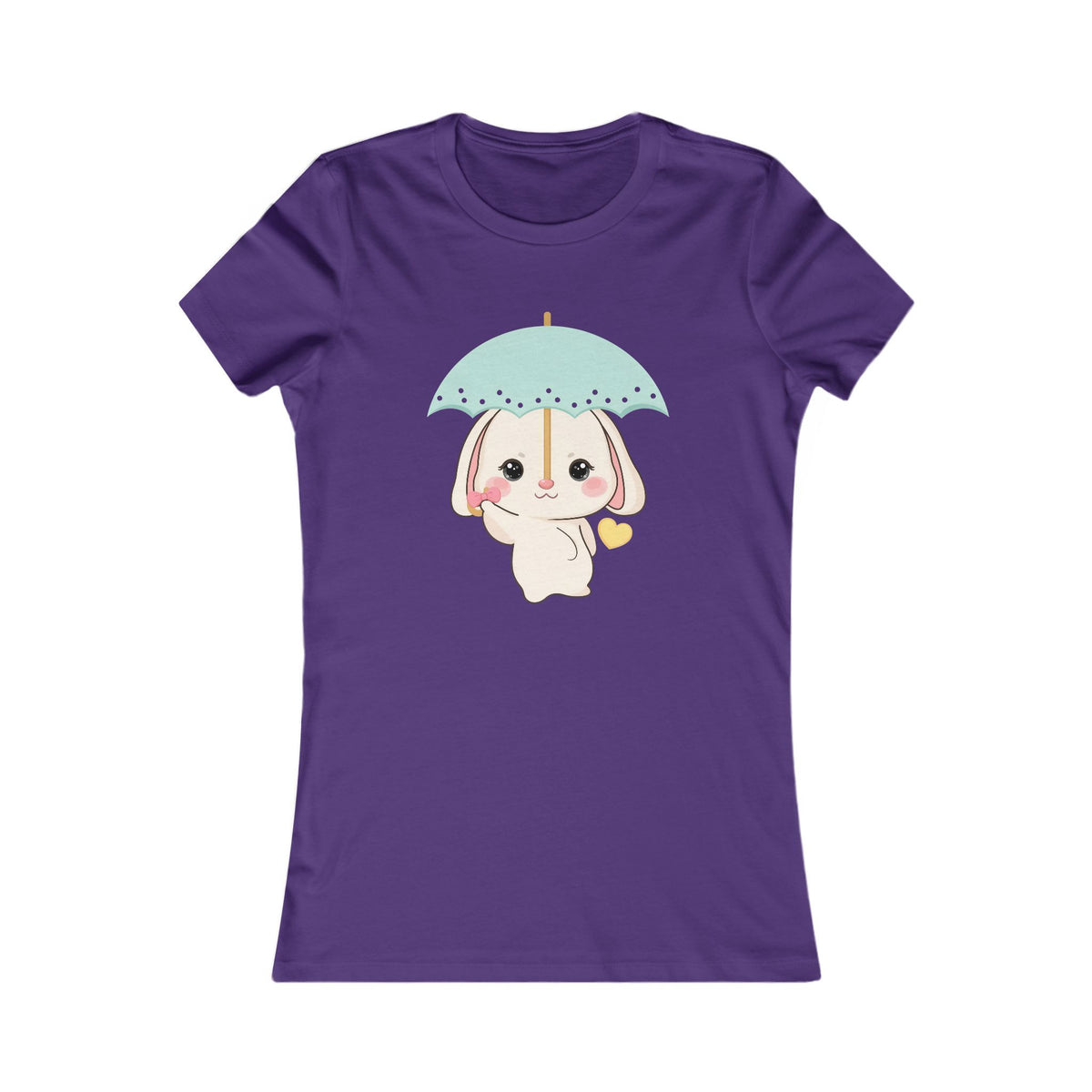 Kawaii Bunny T-Shirt: Sweet Umbrella Day