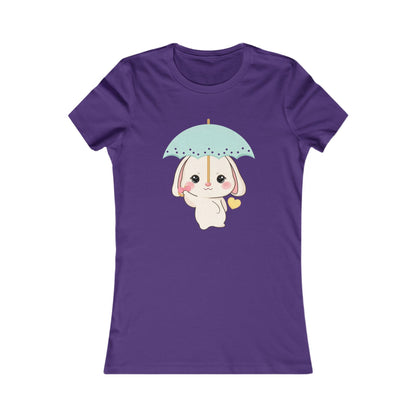 Kawaii Bunny T-Shirt: Sweet Umbrella Day