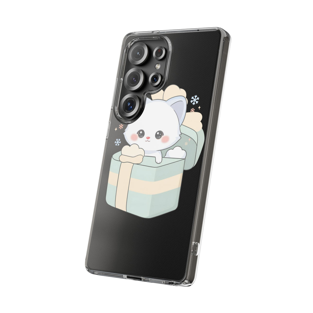 Kawaii Arctic Fox Clear Impact-Resistant Phone Case