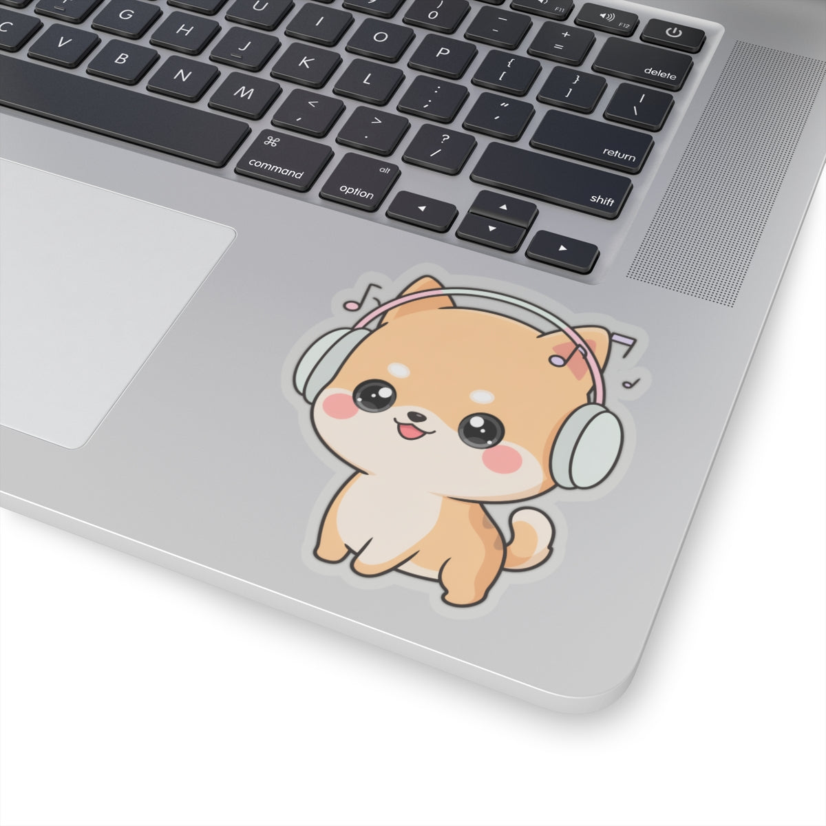 Kawaii Shiba Inu Music Sticker for Journals and Laptops