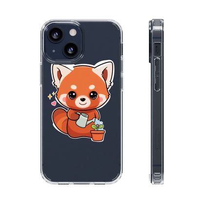 Red Panda Phone Case, Cute Plant Lover Gift