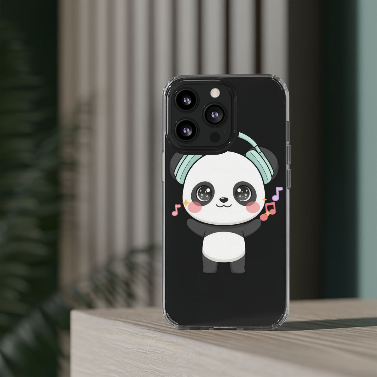 Kawaii Panda Phone Case with Headphones