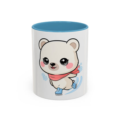 Polar Bear Ice Skating Mug – Cute Accent Coffee Mug