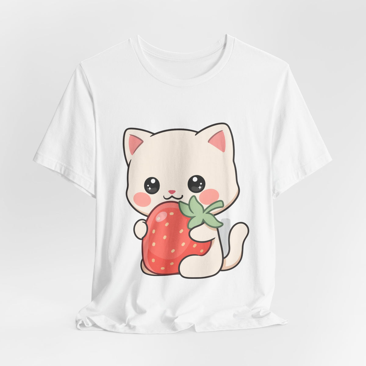 Kawaii Cat Strawberry T-Shirt, Cute Cat Lover Gift