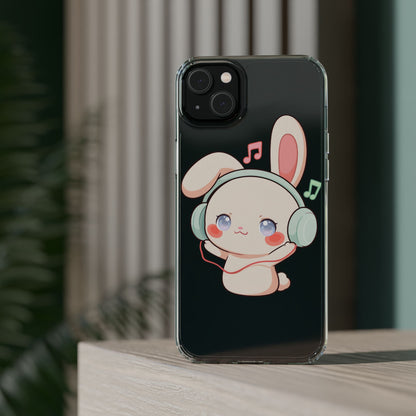 Kawaii Bunny Phone Case, Cute Music Lover Gift