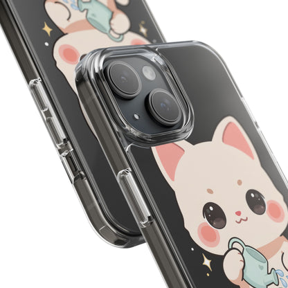 Kawaii Cat Phone Case, Cute Plant Lover Gift