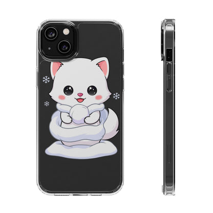 Kawaii Arctic Fox Phone Case, Cute Snow Day Gift
