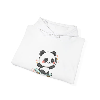Kawaii Skateboard Panda Hoodie, Cute Chibi Animal Sweatshirt