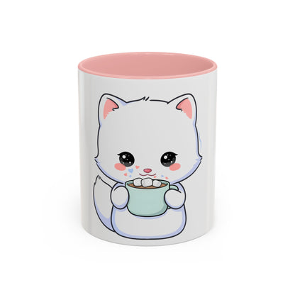 Kawaii Arctic Fox Mug – Cute Cocoa Lover Accent Coffee Mug