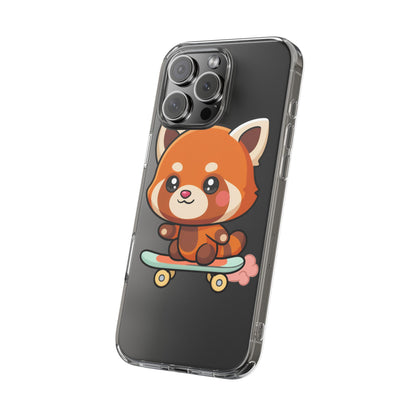 Red Panda Skateboard Phone Case, Cute Kawaii Style