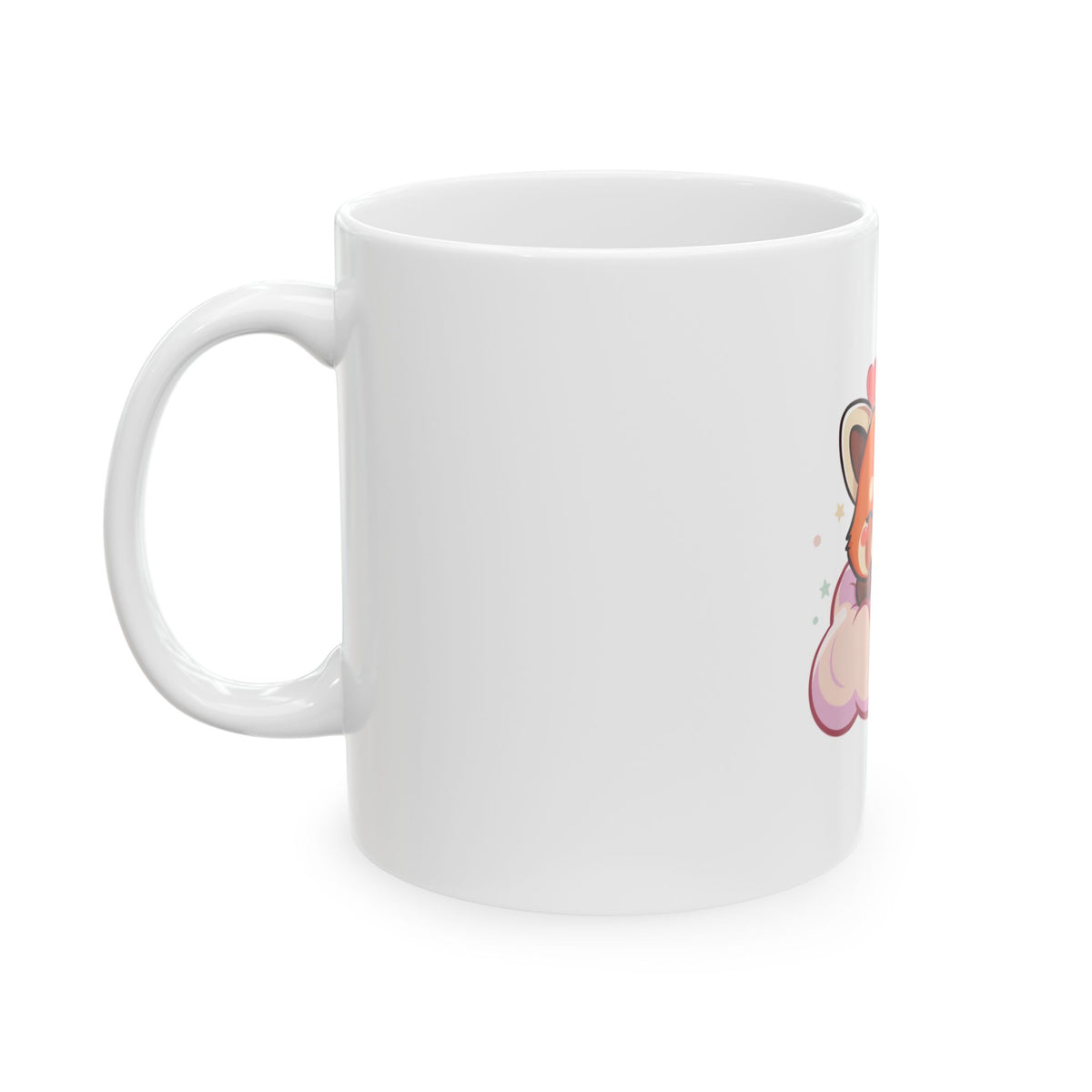 Cute Red Panda Mug, Kawaii Sleeping Animal Ceramic Cup