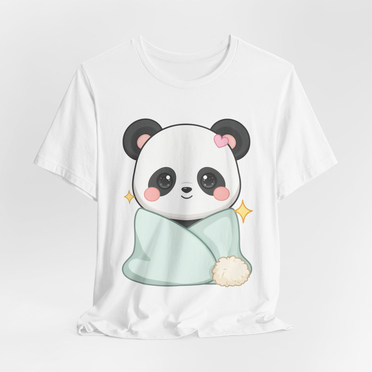 Kawaii Panda T-Shirt, Cozy Blanket Chibi Animal Tee